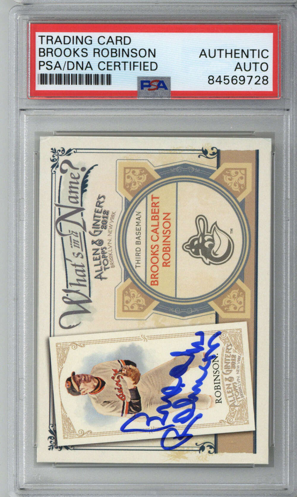 2012 What's in a Name Brooks Robinson PSA DNA Auto Signed Slabbed Orioles