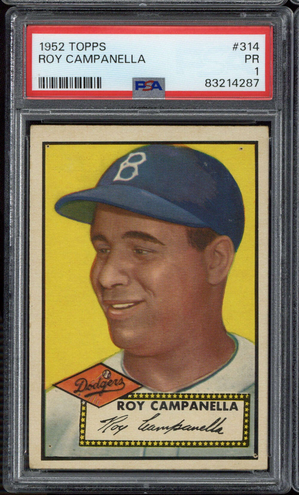 1952 Topps #314 Roy Campanella PSA 1 Poor Dodgers High #